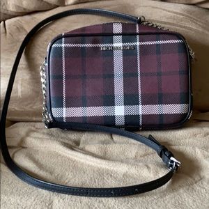 Michael Kors Plaid Jet Set Merlot crossbody